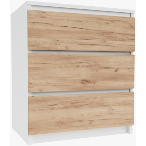 Komoda do salonu 3 szuflady Biały+Craft